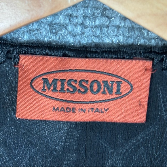 Missoni Italy vneck belted knit dress 10 sleeveless silk lined cinch waist black - Picture 10 of 15